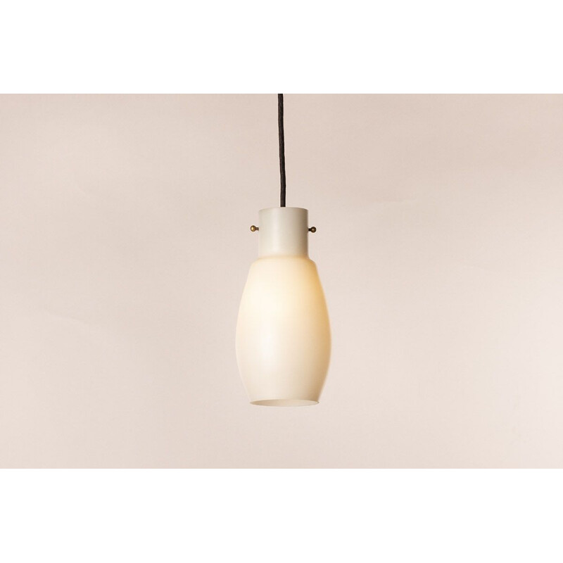 Vintage white pendant lamp 1960