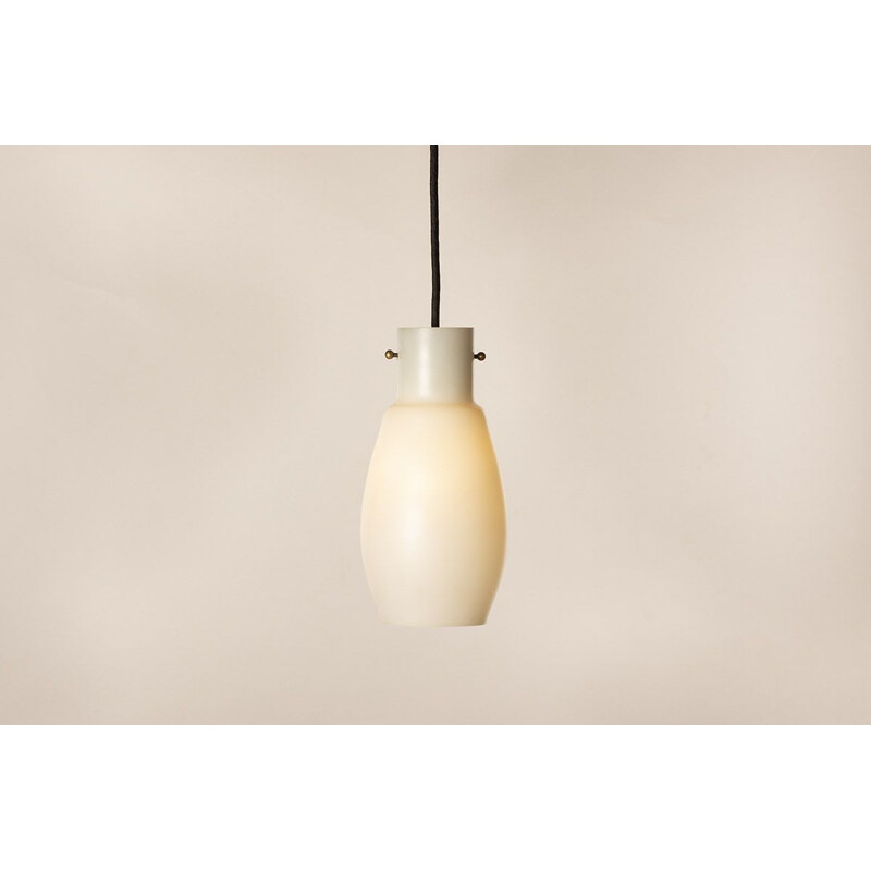 Vintage white pendant lamp 1960