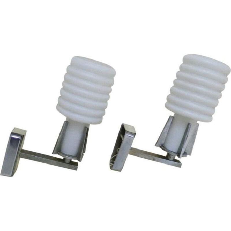 Set of 2 italian white wall lamps