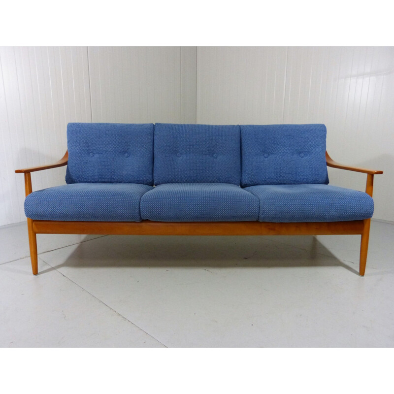 Canapé vintage scandinave bleu de Wilhelm Knoll