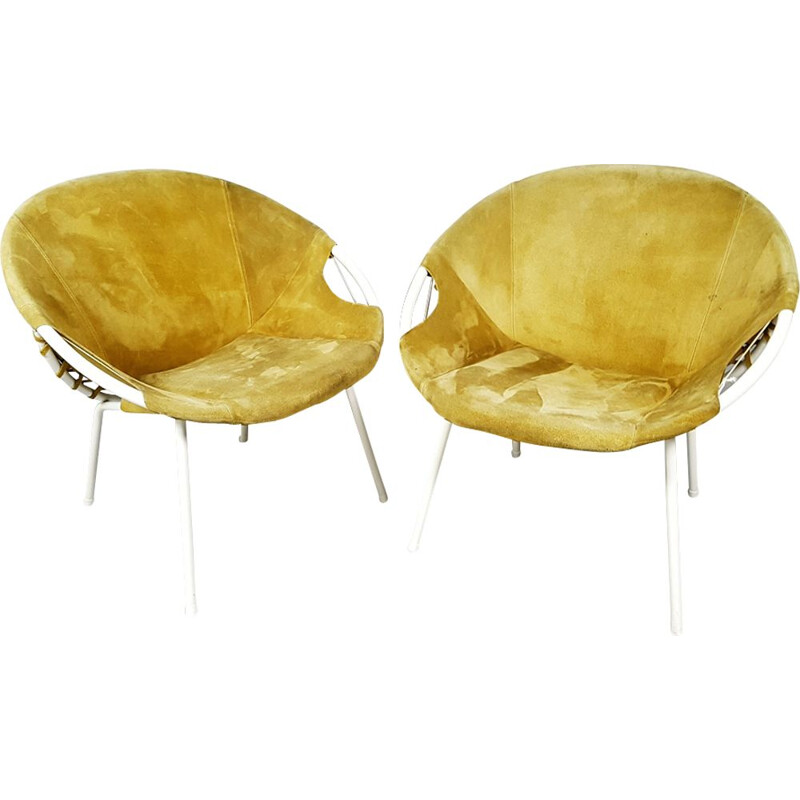 Vintage German set of 2 lounge chairs for Lusch & Co