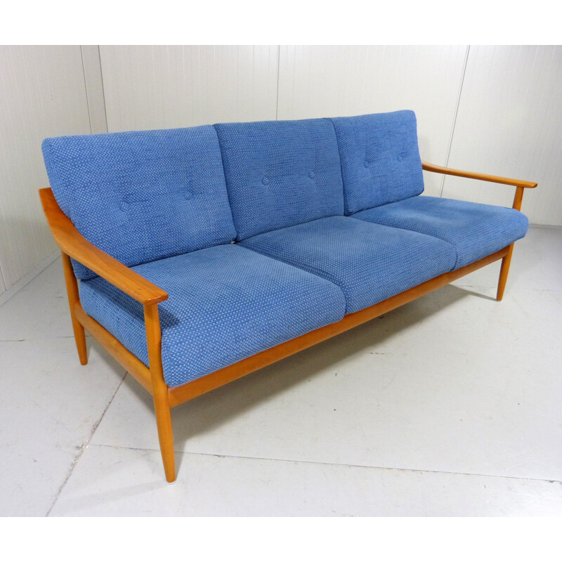 Canapé vintage scandinave bleu de Wilhelm Knoll