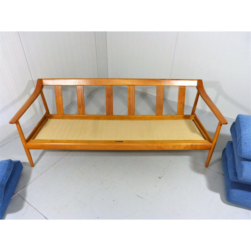 Canapé vintage scandinave bleu de Wilhelm Knoll