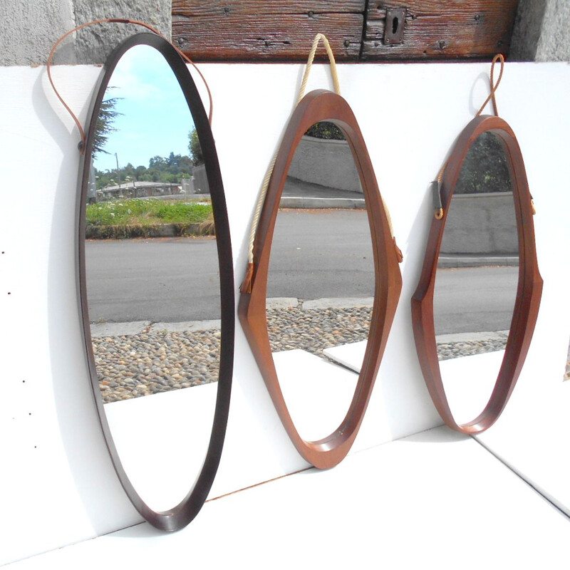 Set of 3 swedish Oval Mirrors