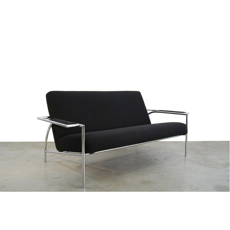 Vintage black sofa by Gelderland 1980