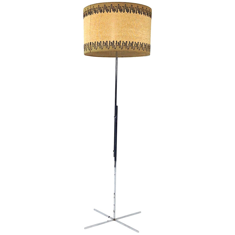 Vintage chrome and fabric floor lamp, 1970
