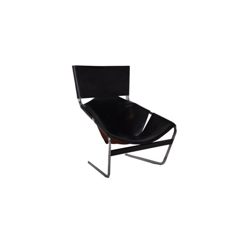 Vintage F444 armchair in two-toned leather, Pierre PAULIN, edition Artifort - 1963