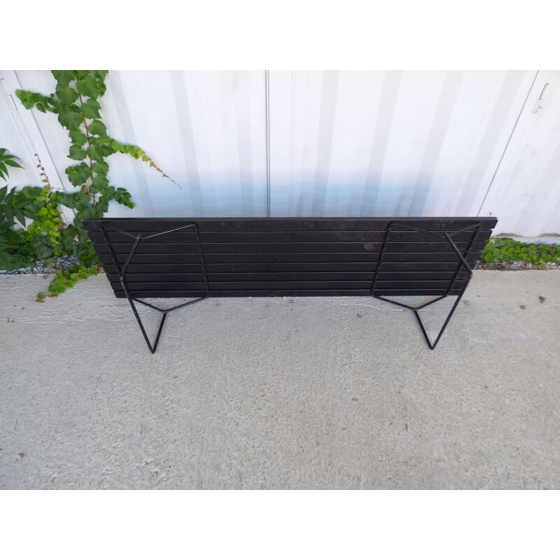 Vintage Knoll black bench by Harry Bertoia