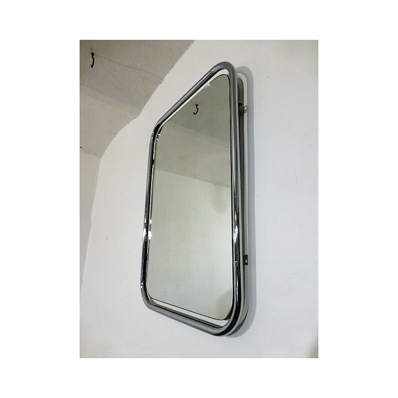 Vintage chromed rectangular mirror