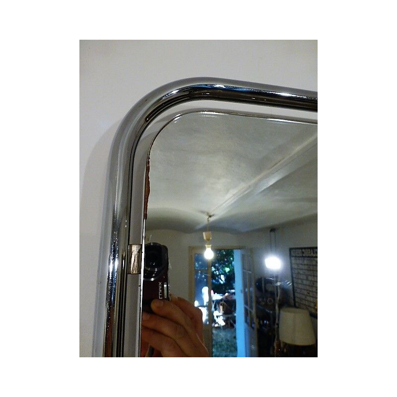 Miroir rectangulaire chromé vintage