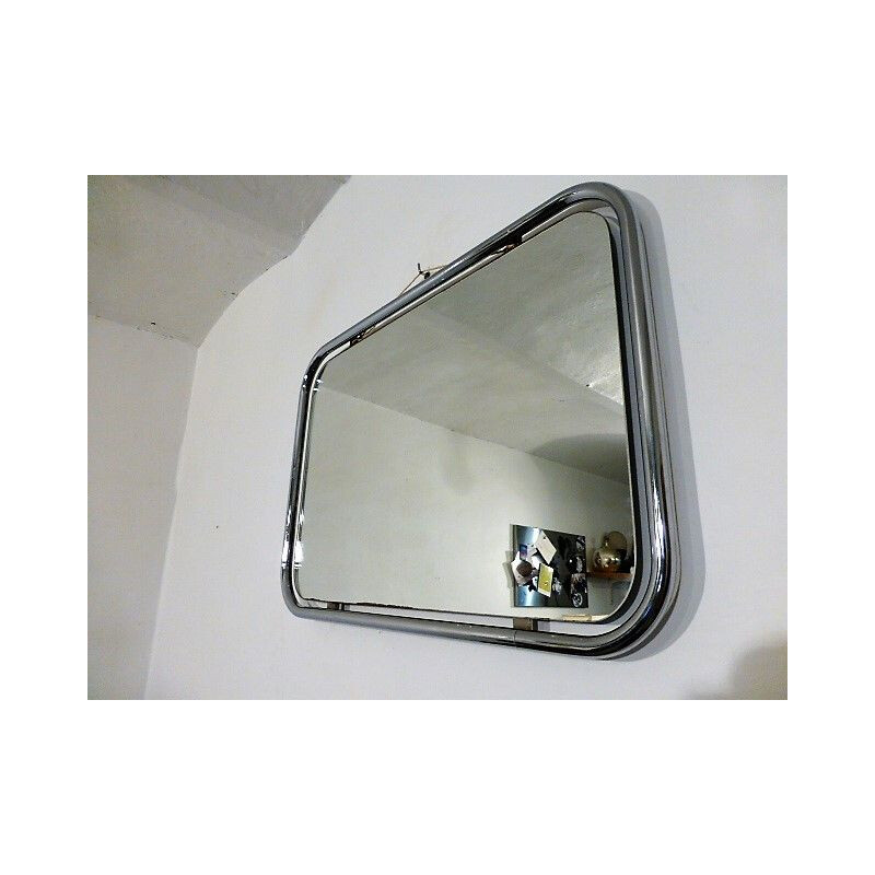 Vintage chromed rectangular mirror