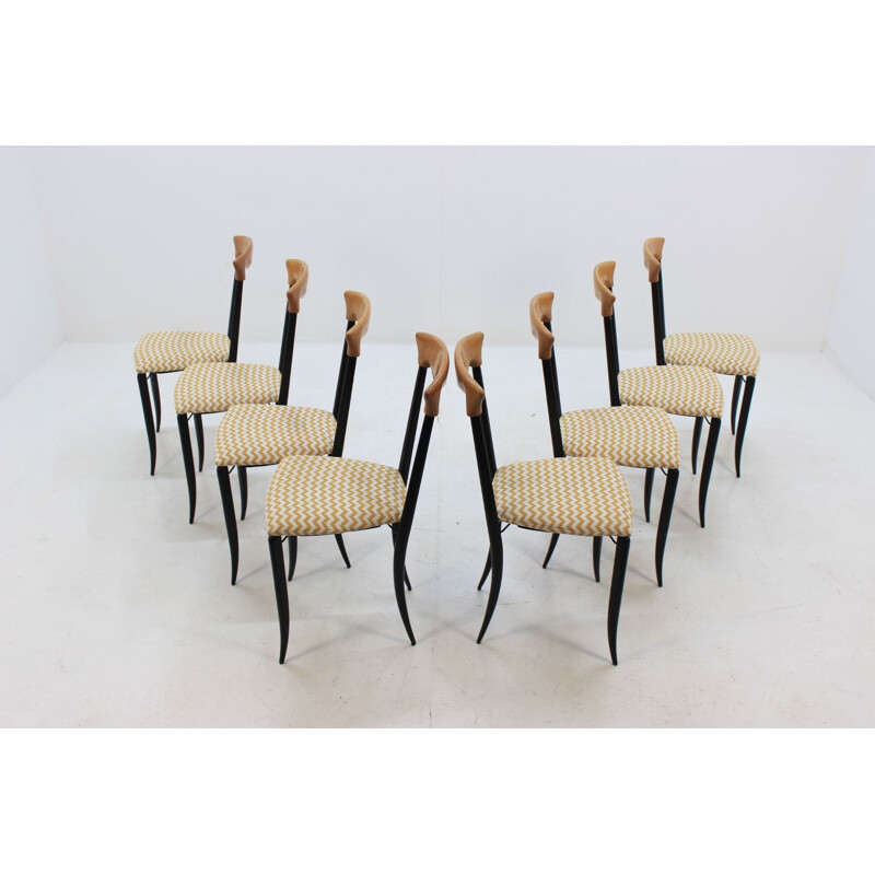 Set of 8 vintage dining chairs by Fasem