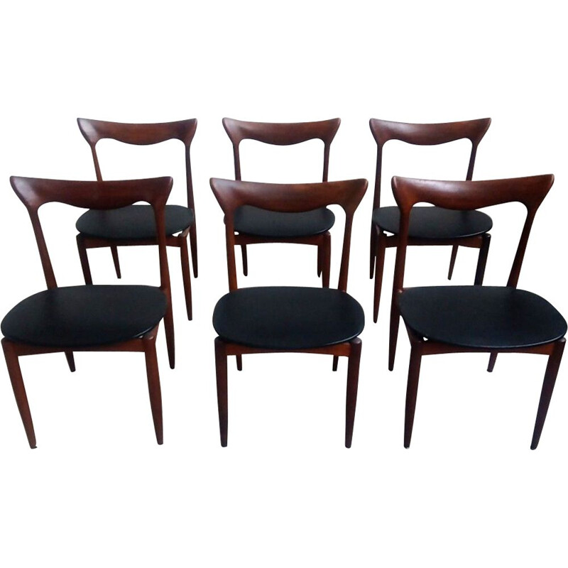 Set of 6 chairs vintage Henry Walter Klein, Denmark