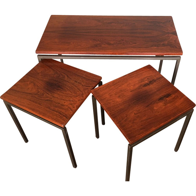 Vintage Modernist Rosewood Nesting Tables 1950s