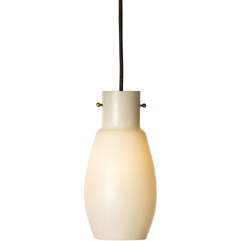 Vintage white pendant lamp 1960