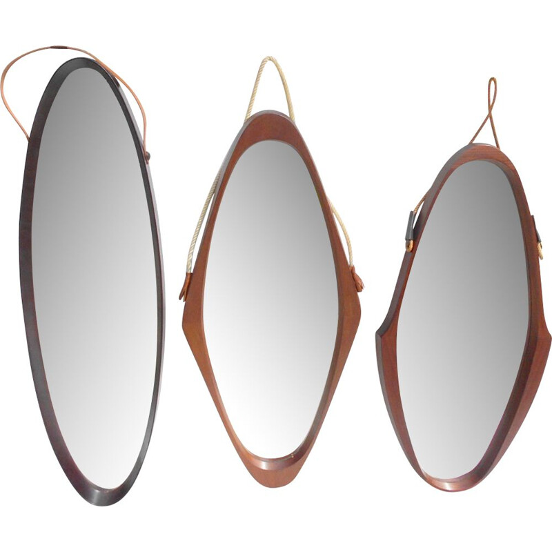 Set of 3 swedish Oval Mirrors