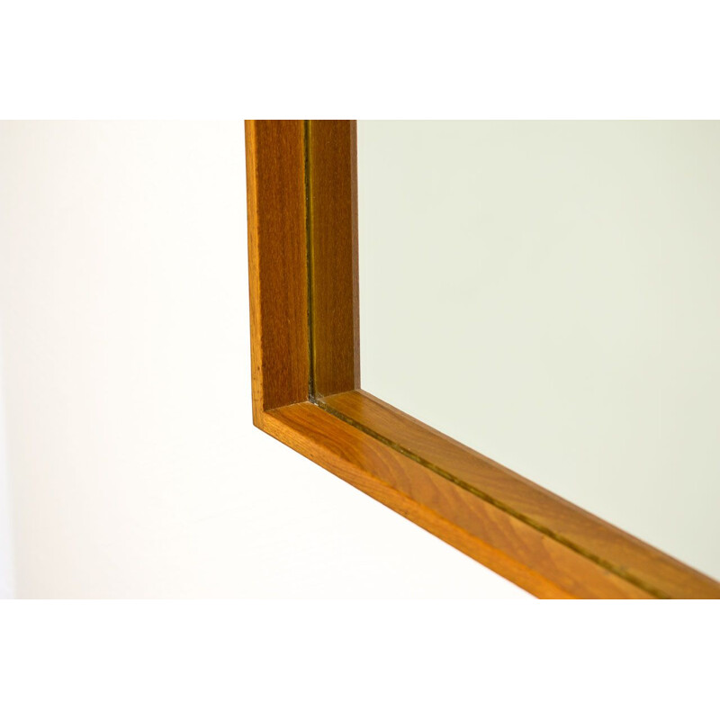 Vintage Swedish wall mirror in teak