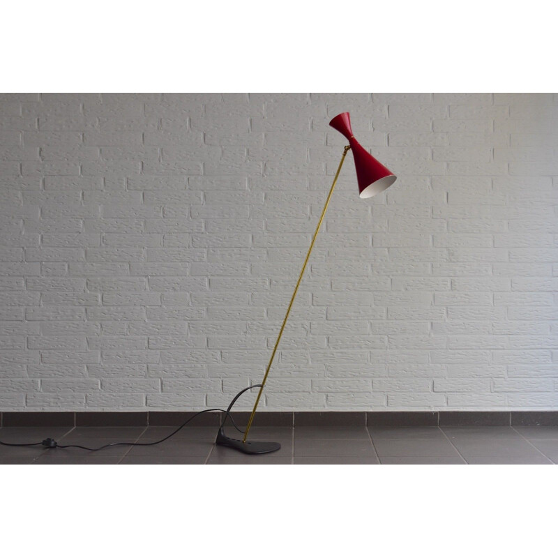 Vintage Danish floor lamp in metal by Fog & Mørup