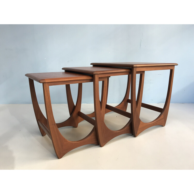 Set of 3 vintage nesting tables in teak by G-Plan