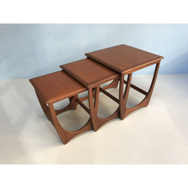 Set of 3 vintage nesting tables in teak by G-Plan