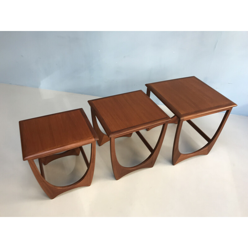 Set of 3 vintage nesting tables in teak by G-Plan