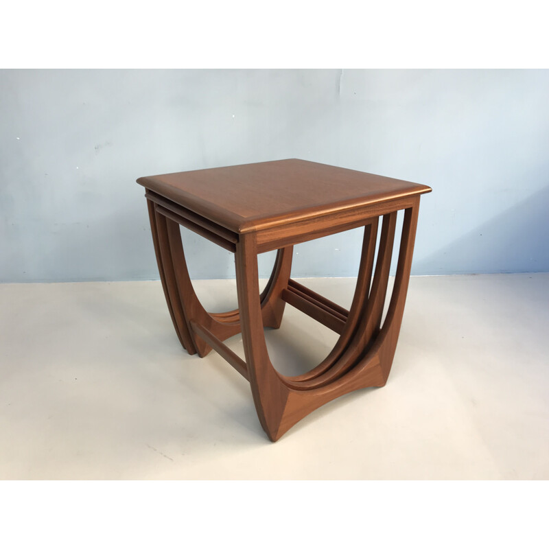 Set of 3 vintage nesting tables in teak by G-Plan