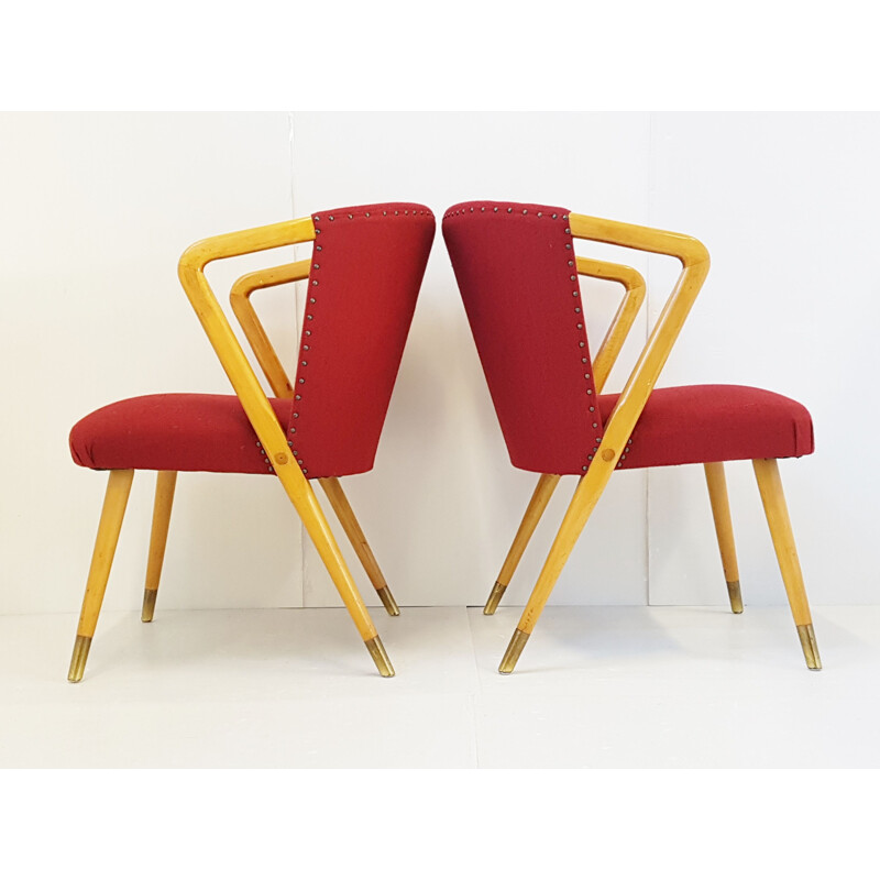 Set of 2 Italian vintage armchairs