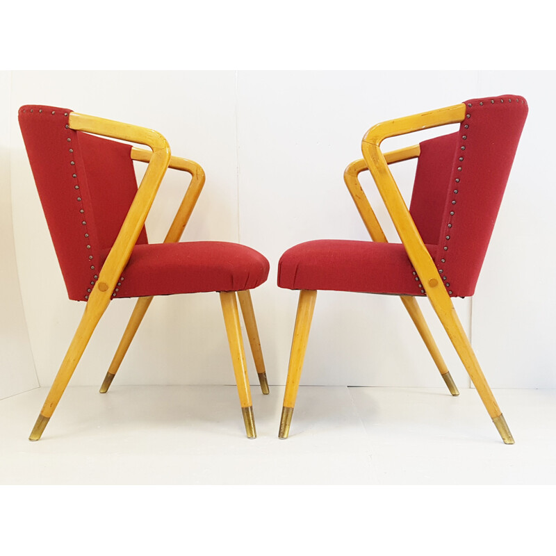 Suite de 2 fauteuils italiens vintage