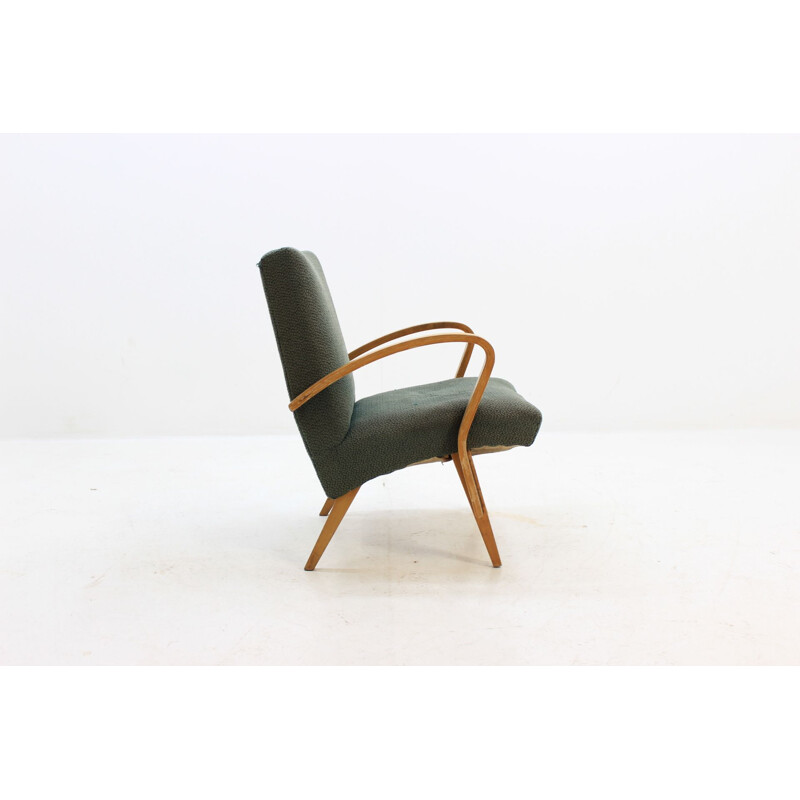 Vintage oak armchair by Tatra Pravenec, Czechoslovakia