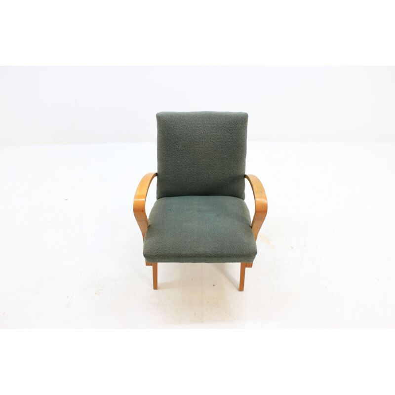 Vintage oak armchair by Tatra Pravenec, Czechoslovakia