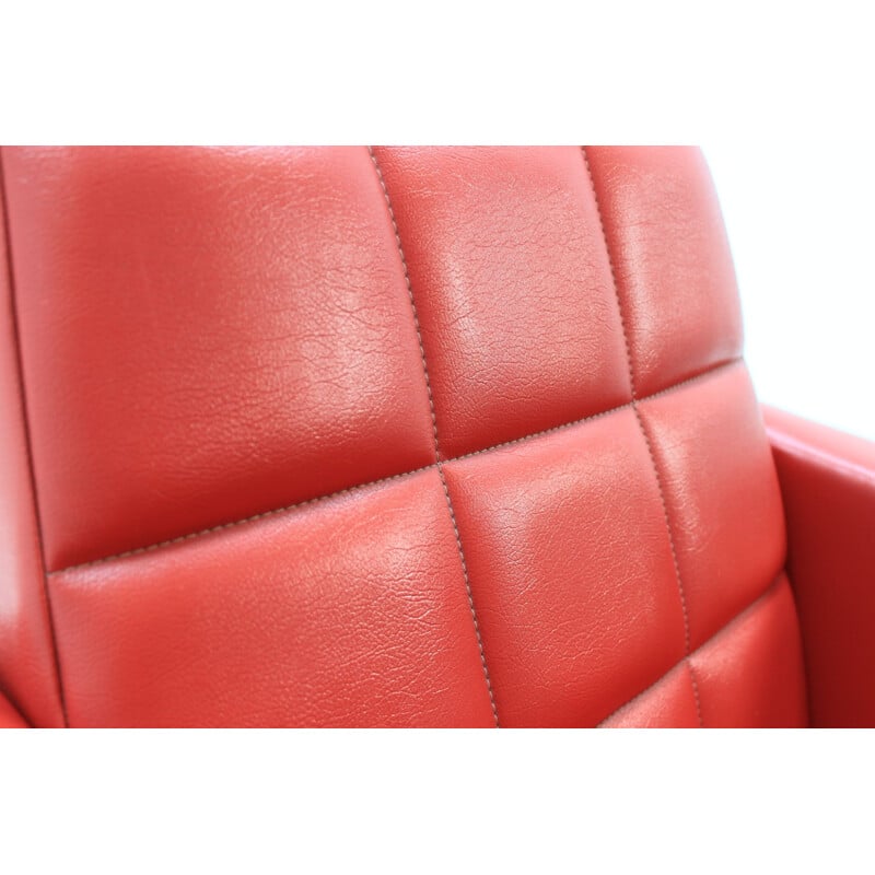 Suite de 2 fauteuils pivotant vintage de simili cuir