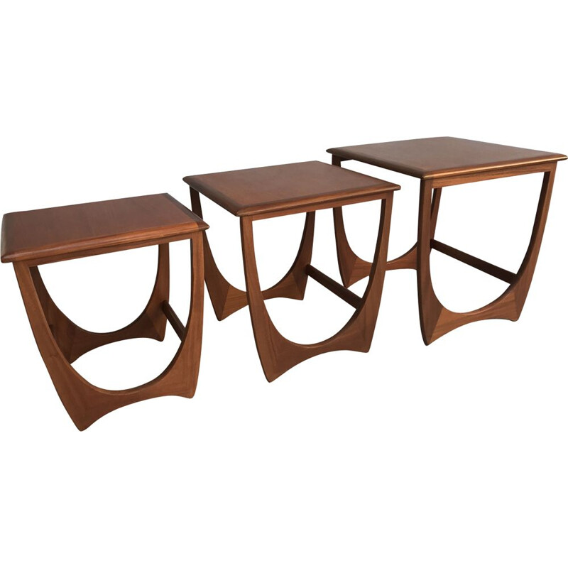 Set of 3 vintage nesting tables in teak by G-Plan