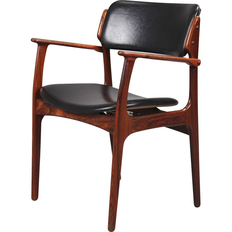 Paar vintage rozenhouten fauteuils van Erik Buch