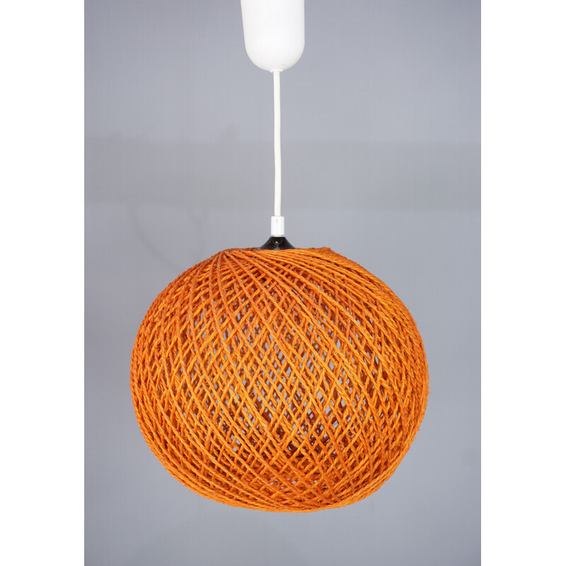 Suspension orange vintage en corde