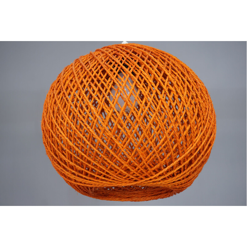 Vintage orange pendant light in rope