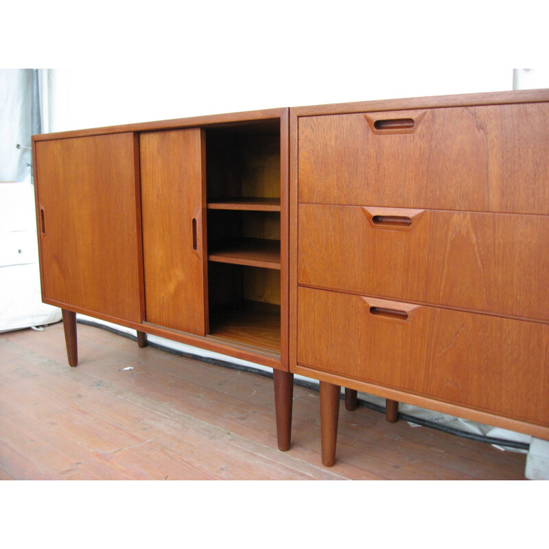 Sideboard and twin chest of drawers in teak - 1960s