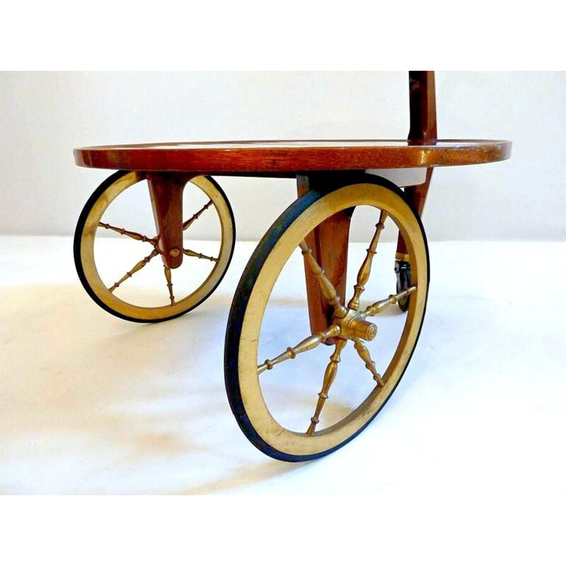Chariot italien vintage en teck