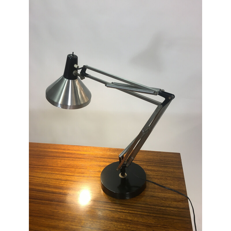 Lampe de bureau vintage en métal et aluminium