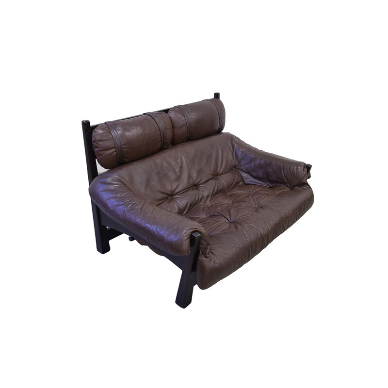 Vintage Dutch 2 -seater sofa in leather by Gerard van den Berg