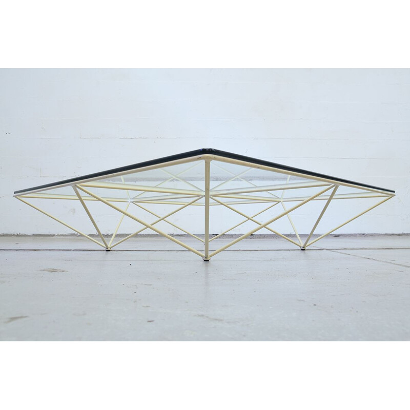 Vintage coffee table "Alanda" in white steel by Paolo Piva for B&B Italia