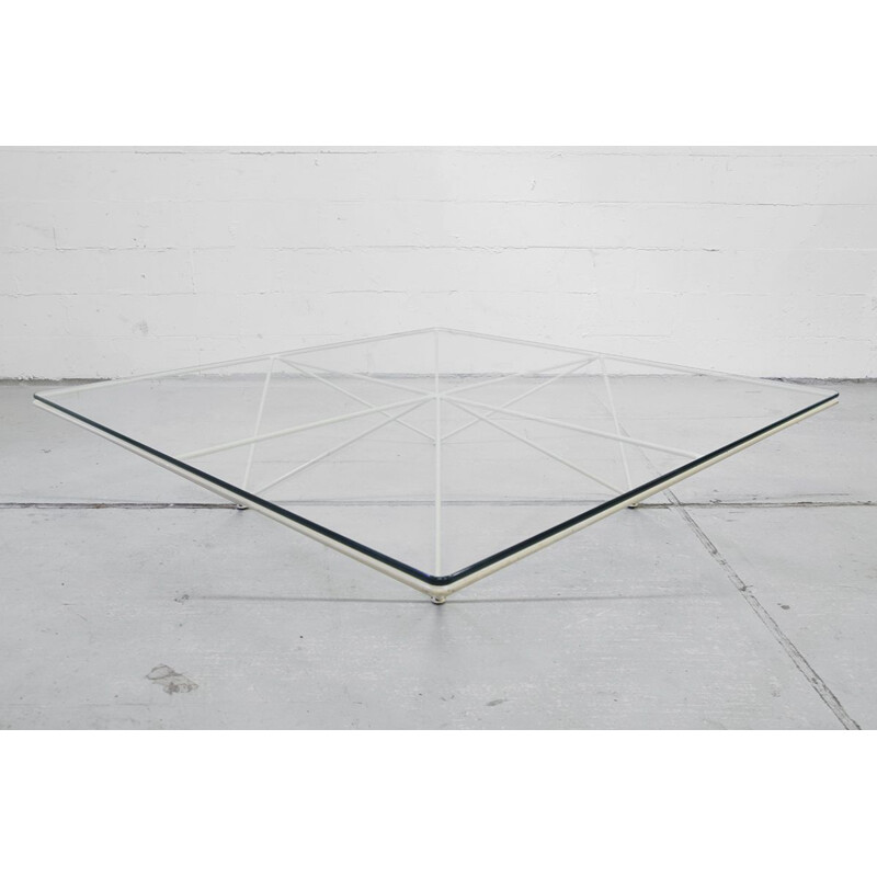 Vintage coffee table "Alanda" in white steel by Paolo Piva for B&B Italia