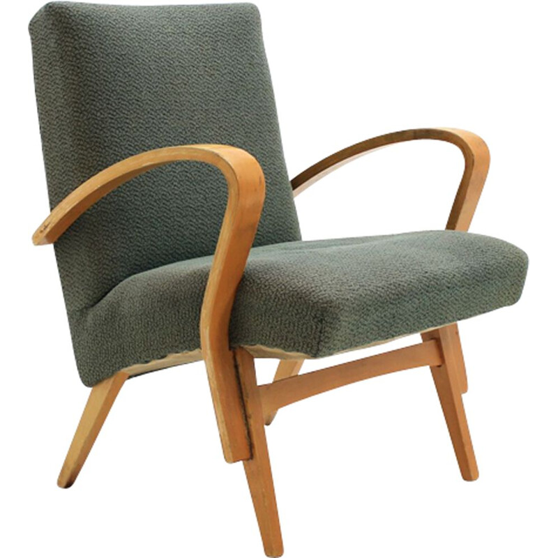 Vintage oak armchair by Tatra Pravenec, Czechoslovakia