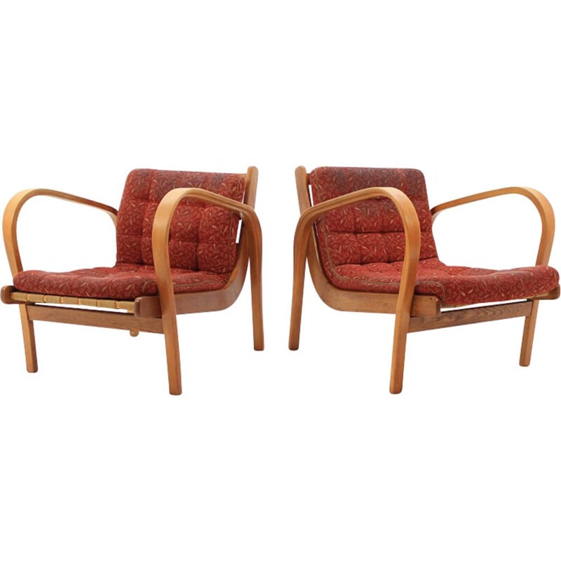 Vintage set of 2 armchairs by Karel Kozelka and Antonín Kropáček