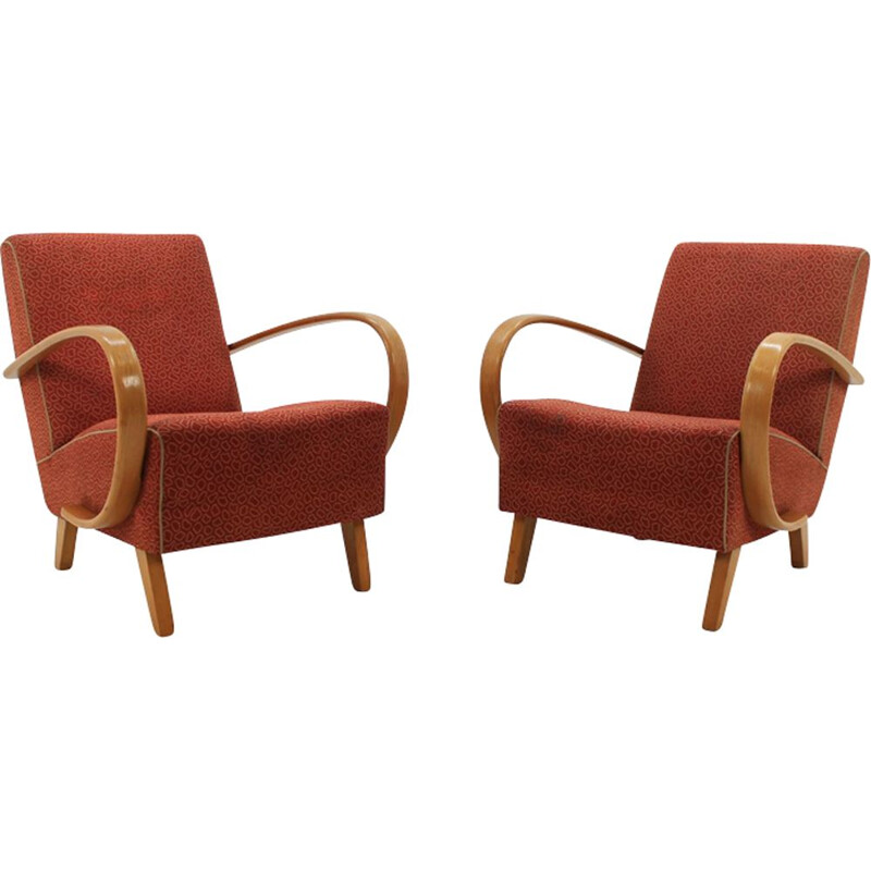 Vintage set of two armchair by Jindřich Halabala