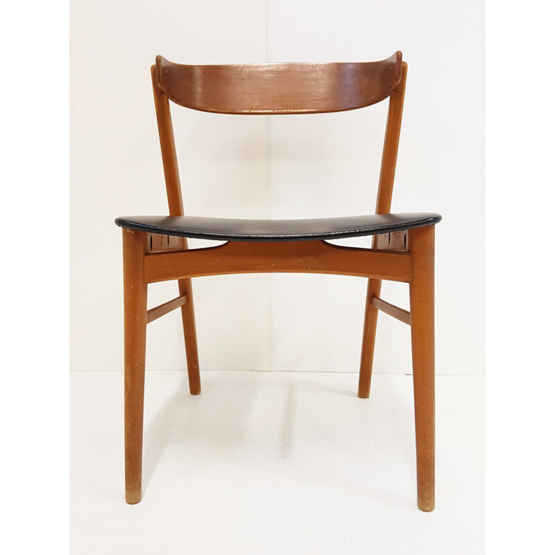 Suite de 5 chaises scandinaves vintage noires par Farstrup