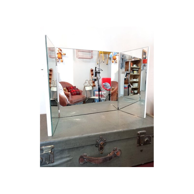 Miroir triptyque vintage à 3 volets articulés