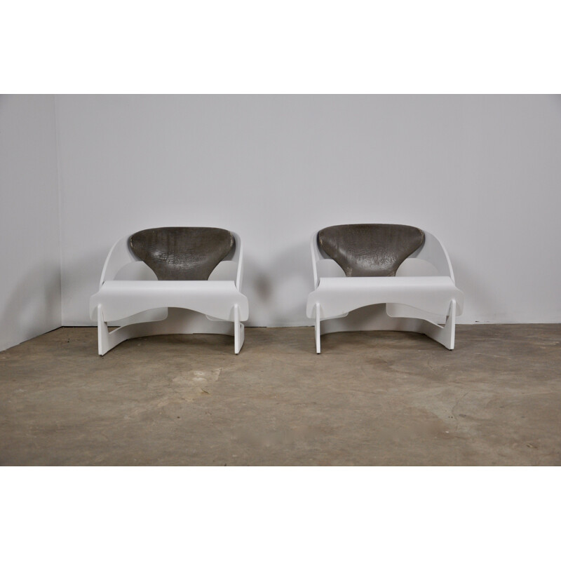 Set of 2 vintage armchairs by Joe Colombo for Kartell