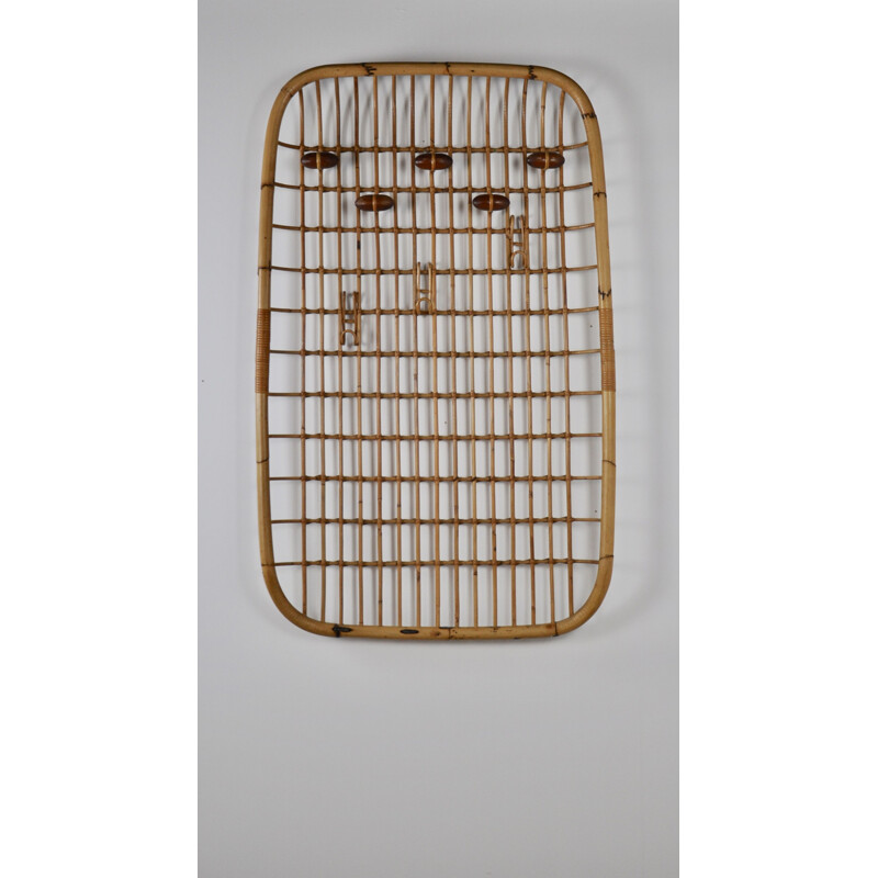 vintage Italian Coat rack in rattan