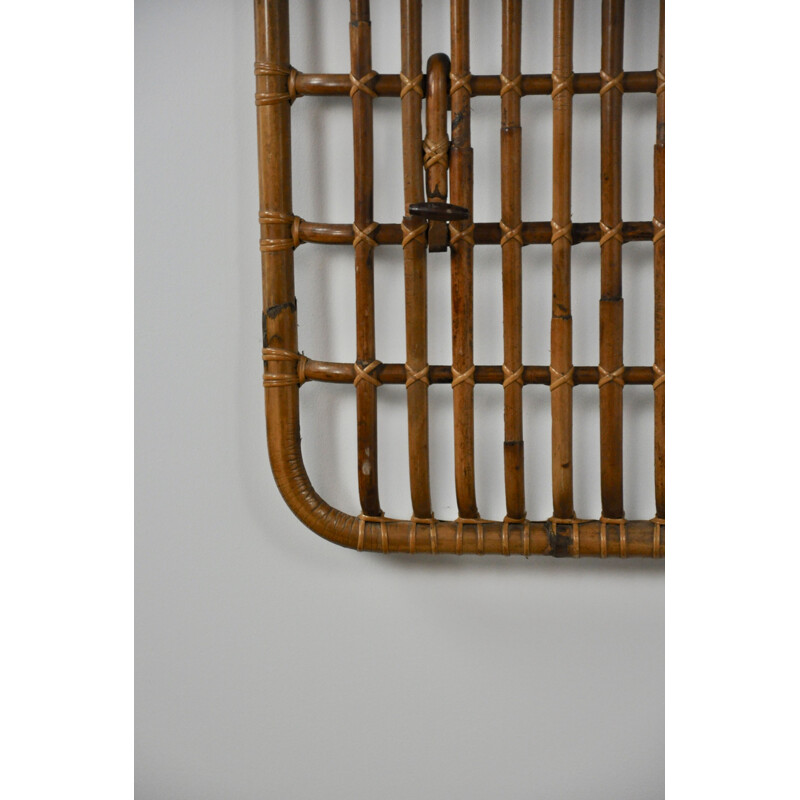 Vintage italian coat rack in rattan