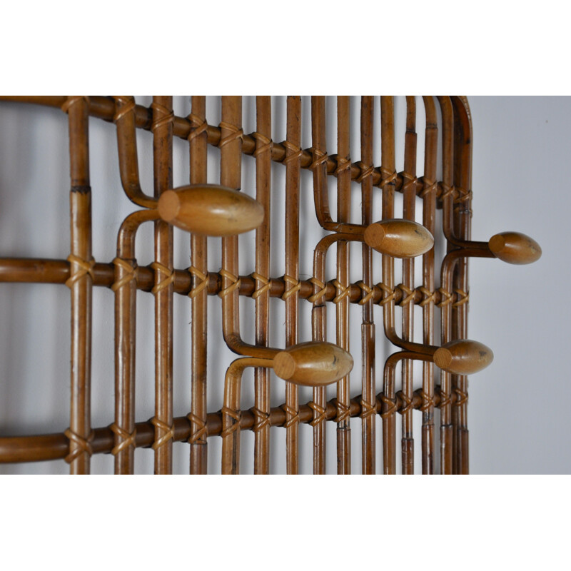 Vintage italian coat rack in rattan